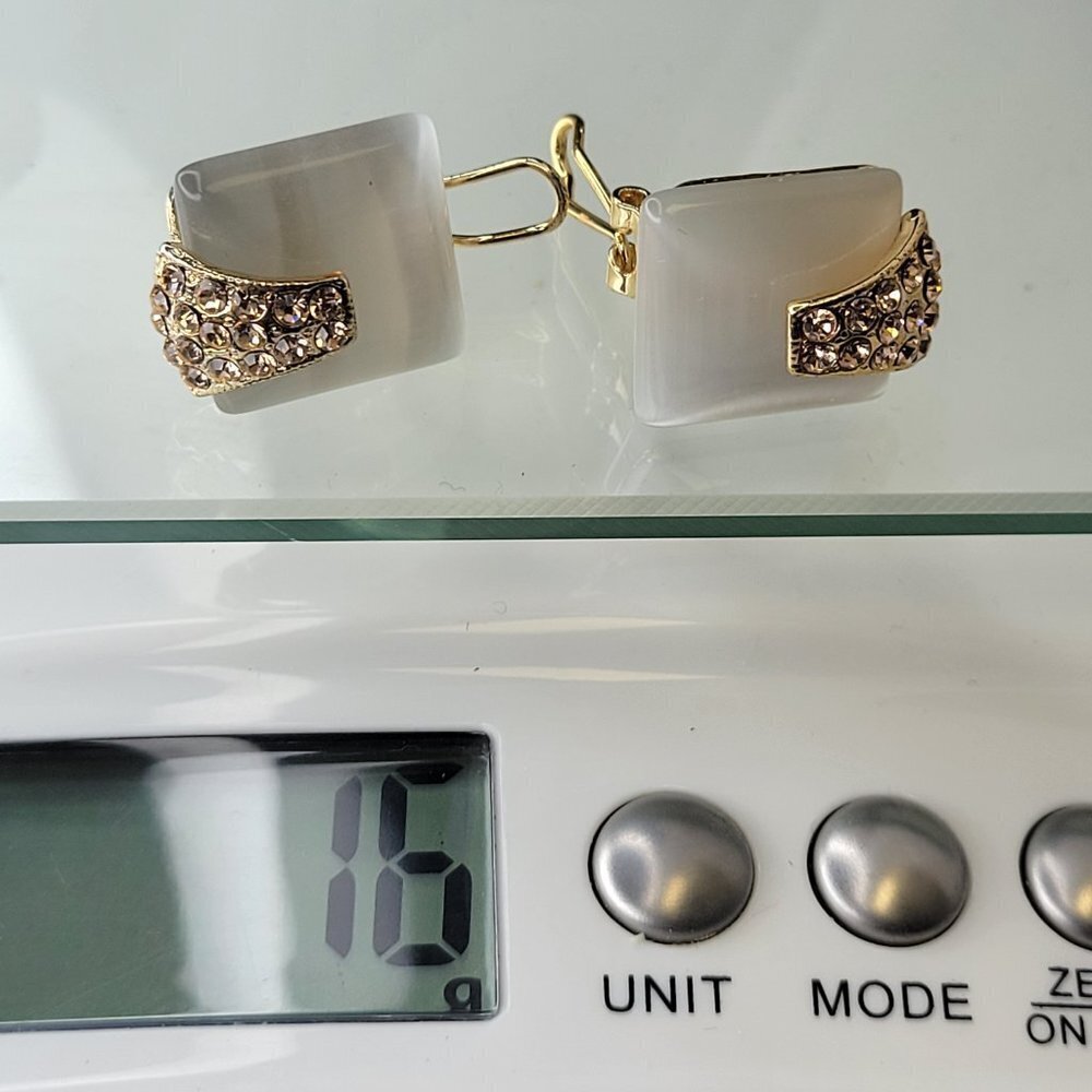 Cufflink Style Earrings - Picture 10 of 11